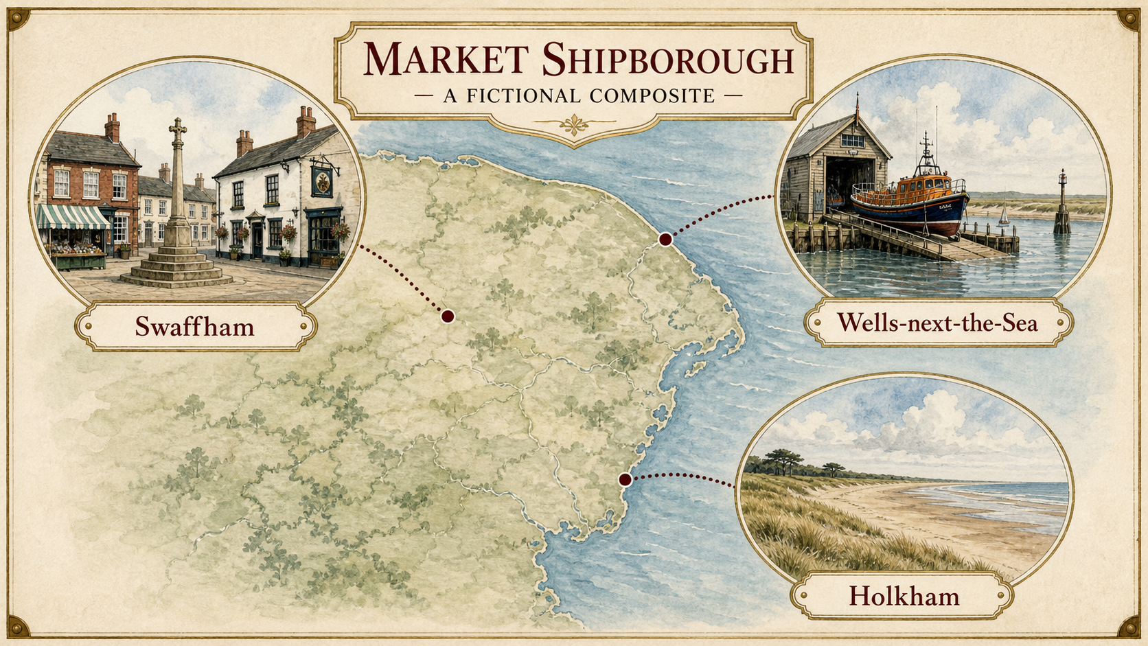 Illustrated guide to the three Norfolk places behind Market Shipborough